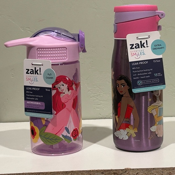 Disney Princess Sippy Cups with Push Button Lid made by zak. Brand new with tags - Picture 7 of 7